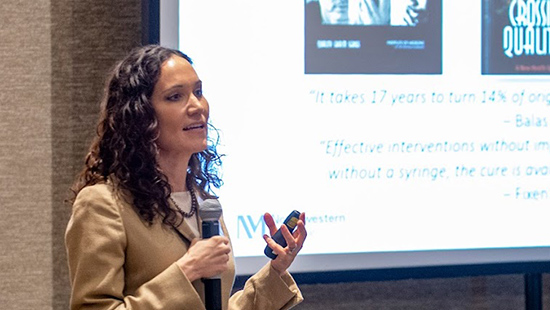 CDIS director Dr. Sara Becker at the center's strategic planning retreat